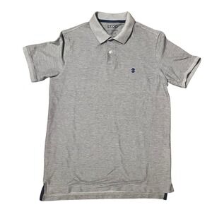 IZOD Advantage Performance Short Sleeve Grey Polo Shirt Small Preppy Dadcore